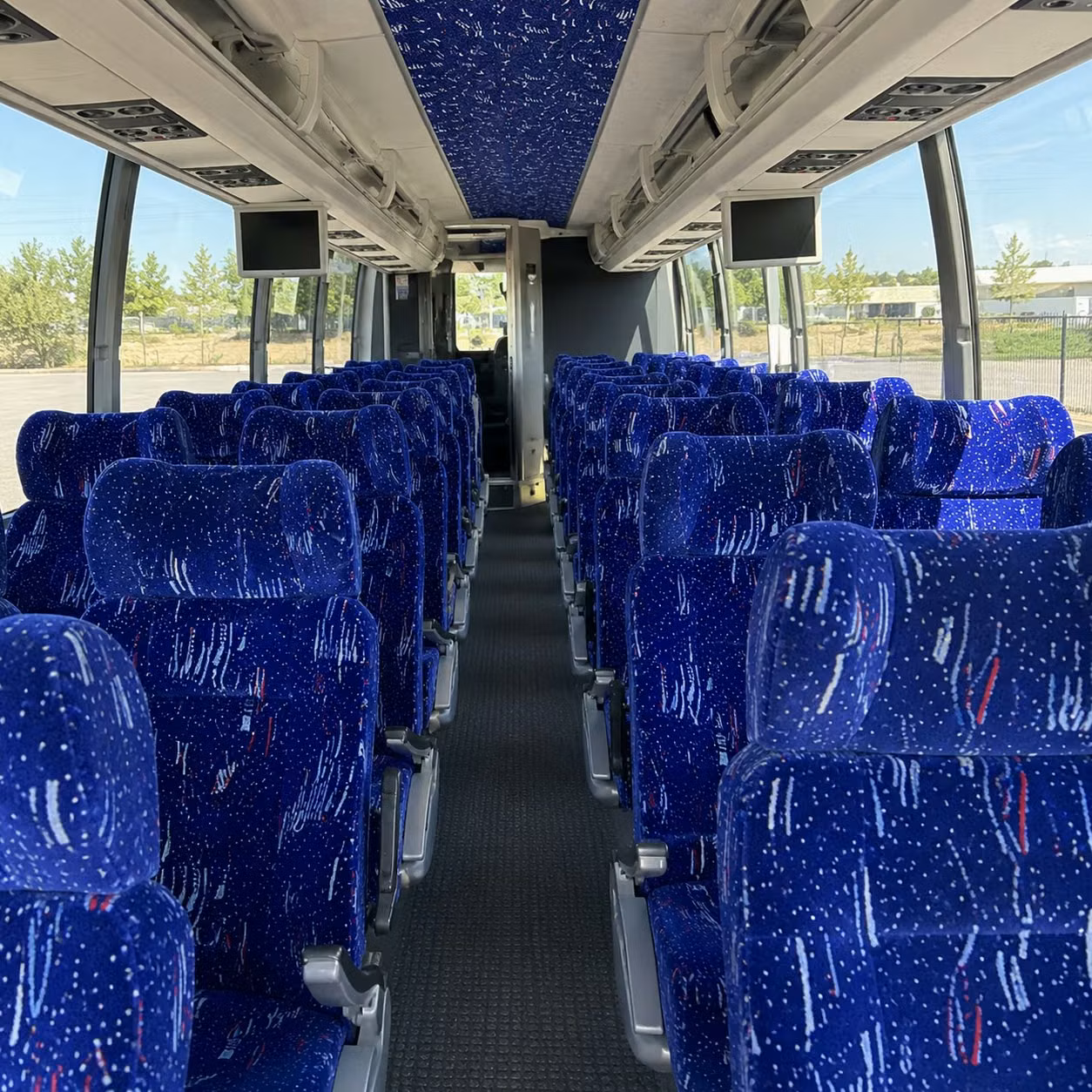 56 passenger charter bus inside